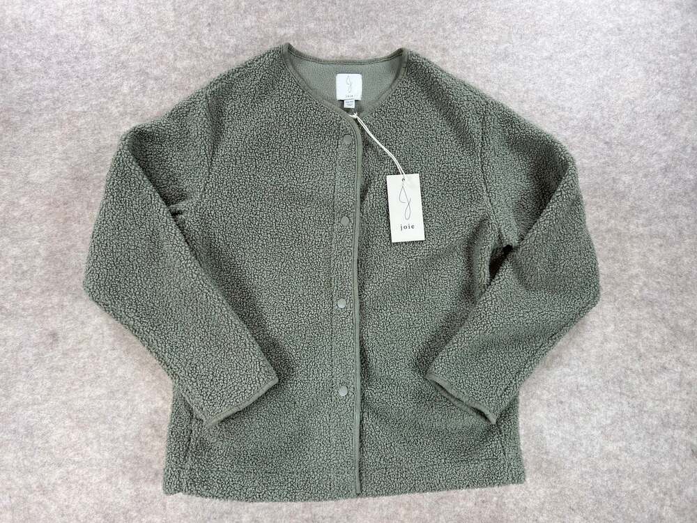 Joie Teddy Sherpa Jacket Snap Front Sage Green Women's Size XS NEW
